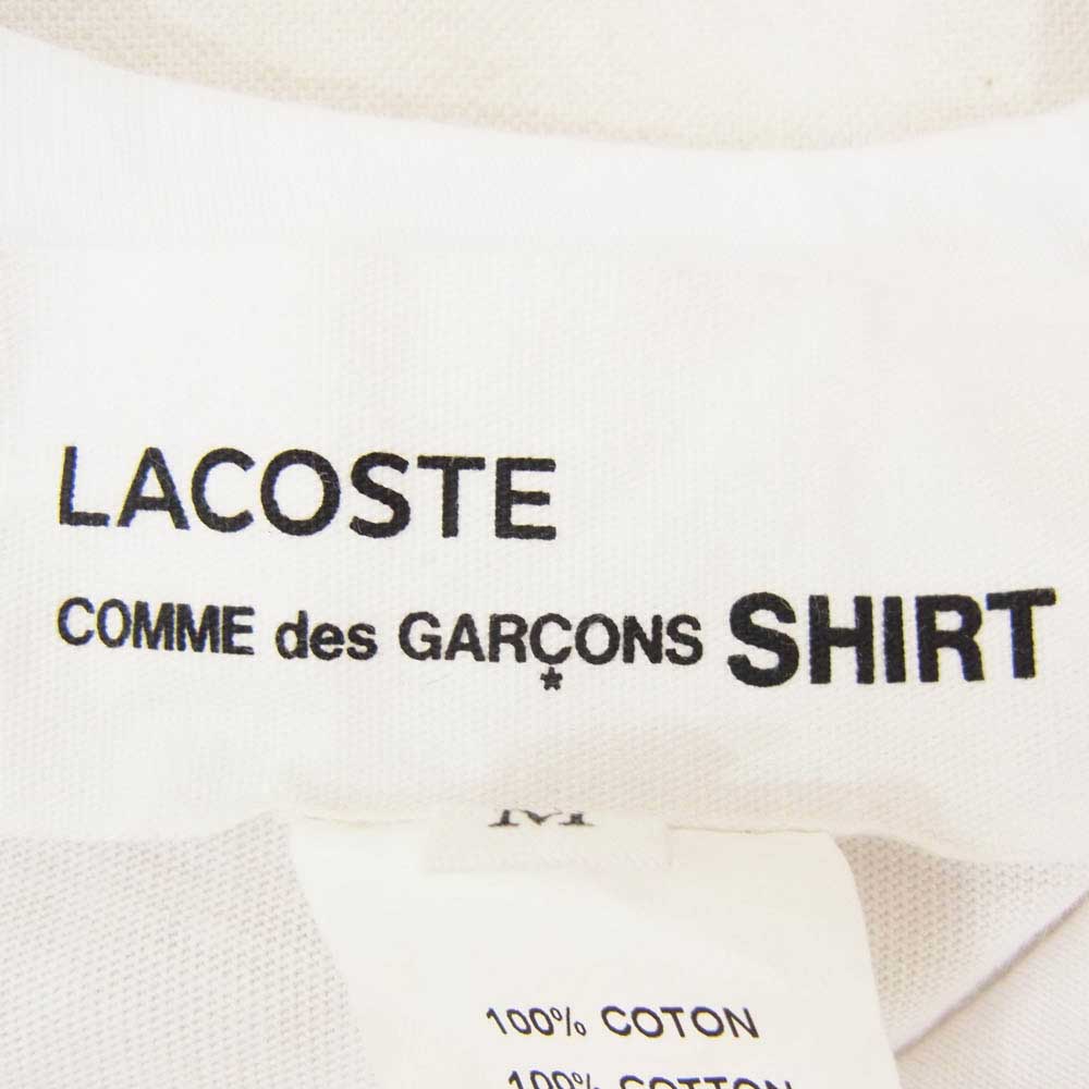 COMME des GARCONS コムデギャルソン 23SS FL-T012 LACOSTE SHIRT ラコステ 刺繍 パッチ ロゴ コットン 半袖 Tシャツ ホワイト系 M【中古】