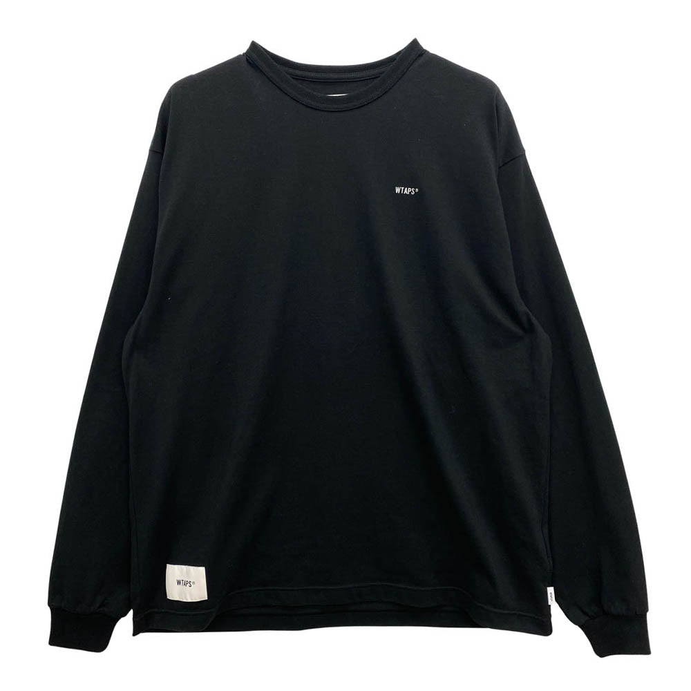 WTAPS ダブルタップス 21AW 212ATDT-CSM11 STENCIL LS COPO ステンシル ロゴ ロング スリーブ カットソー Tシャツ ブラック系 X 02【中古】
