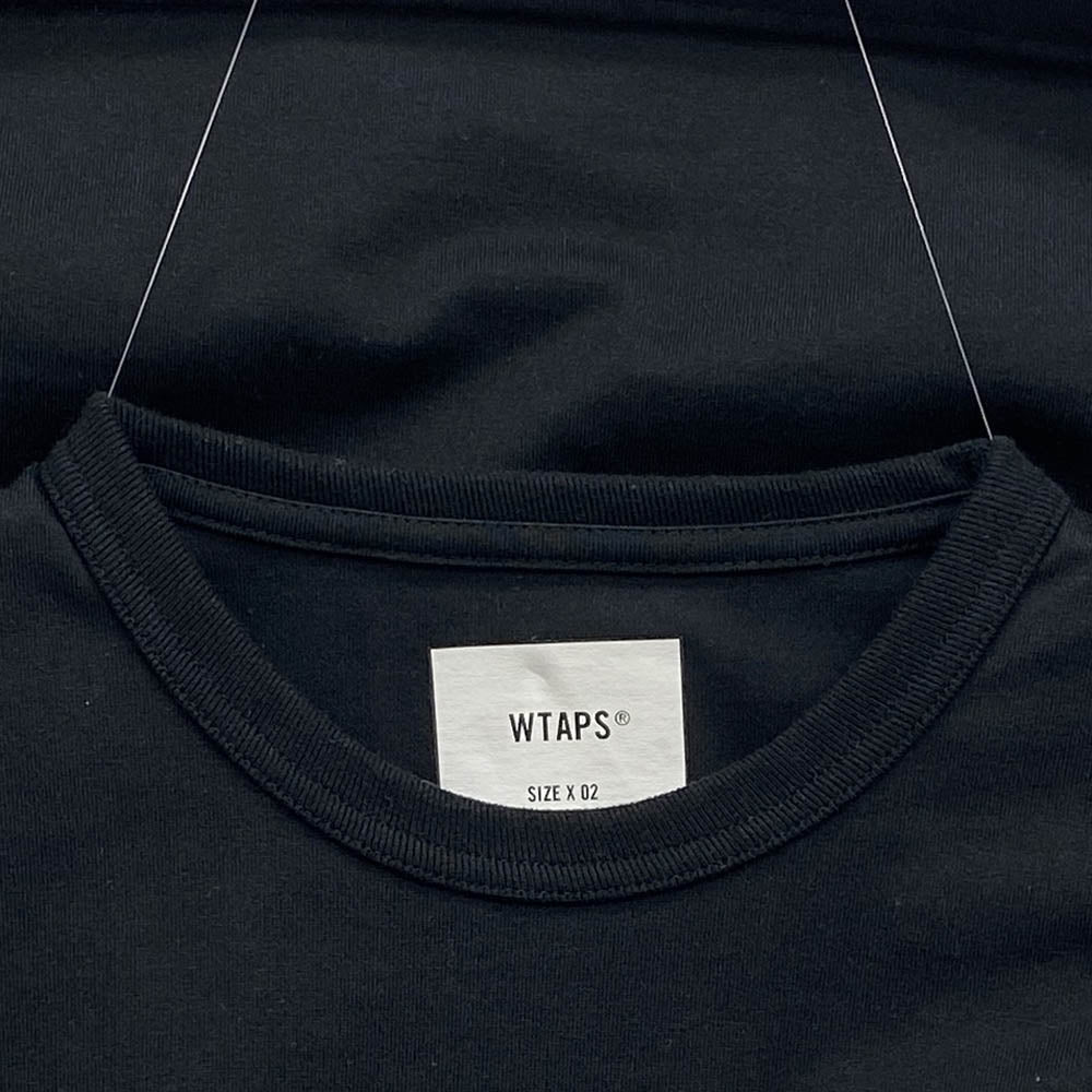 WTAPS ダブルタップス 21AW 212ATDT-CSM11 STENCIL LS COPO ステンシル ロゴ ロング スリーブ カットソー Tシャツ ブラック系 X 02【中古】