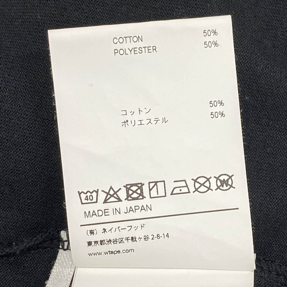 WTAPS ダブルタップス 21AW 212ATDT-CSM11 STENCIL LS COPO ステンシル ロゴ ロング スリーブ カットソー Tシャツ ブラック系 X 02【中古】
