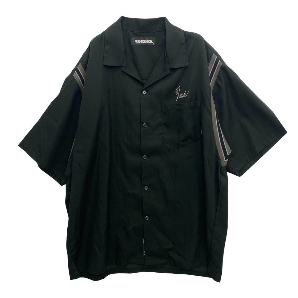 NEIGHBORHOOD ネイバーフッド 22SS 221AQNH-SHM01 BOWLING LC SHIRT ボーリング エルシー 半袖 シャツ ブラック系 L【中古】