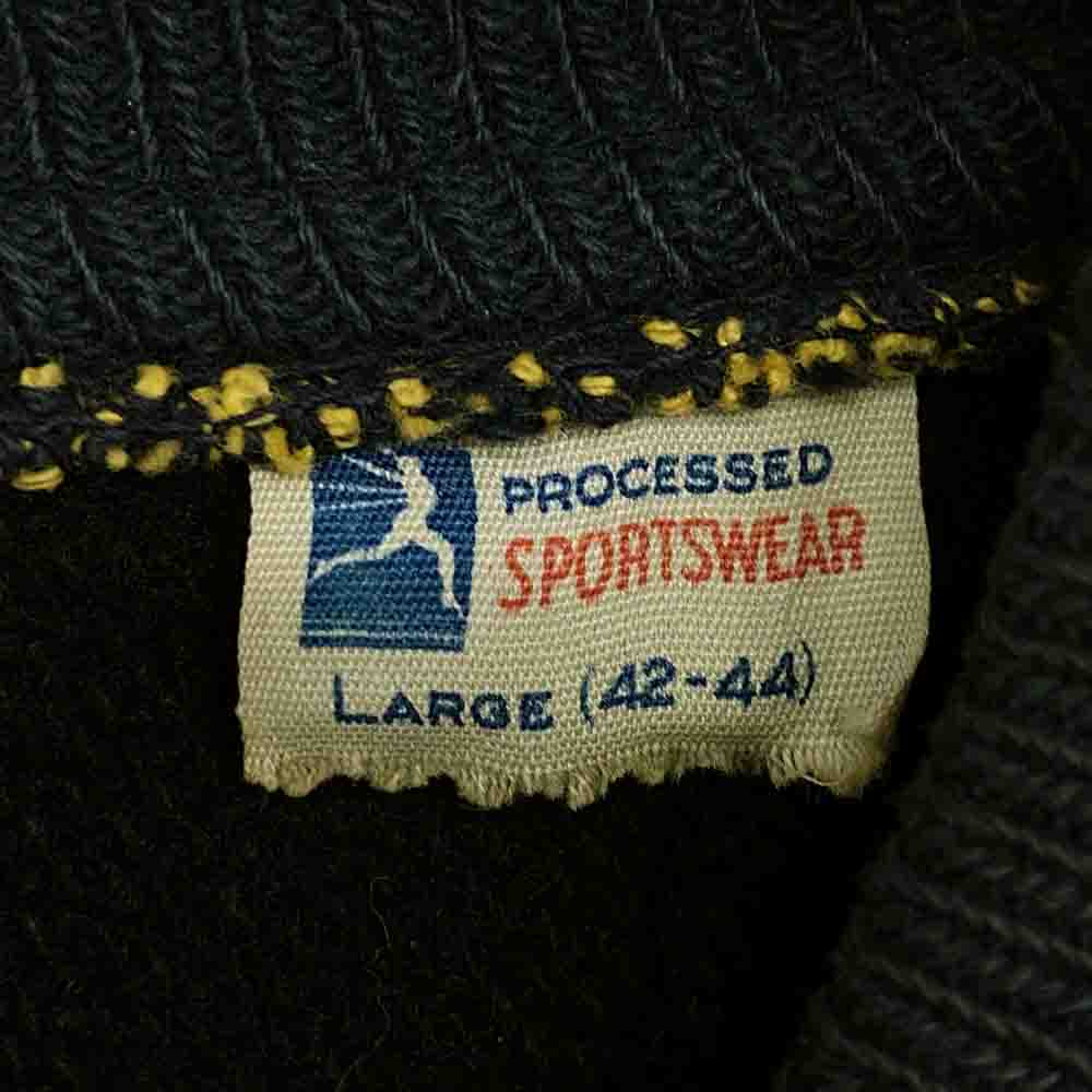 Champion チャンピオン 50s 60s USA製 ランナーズタグ ランタグ アワード ジャケット スタジャン ブラック系 42-44【中古】