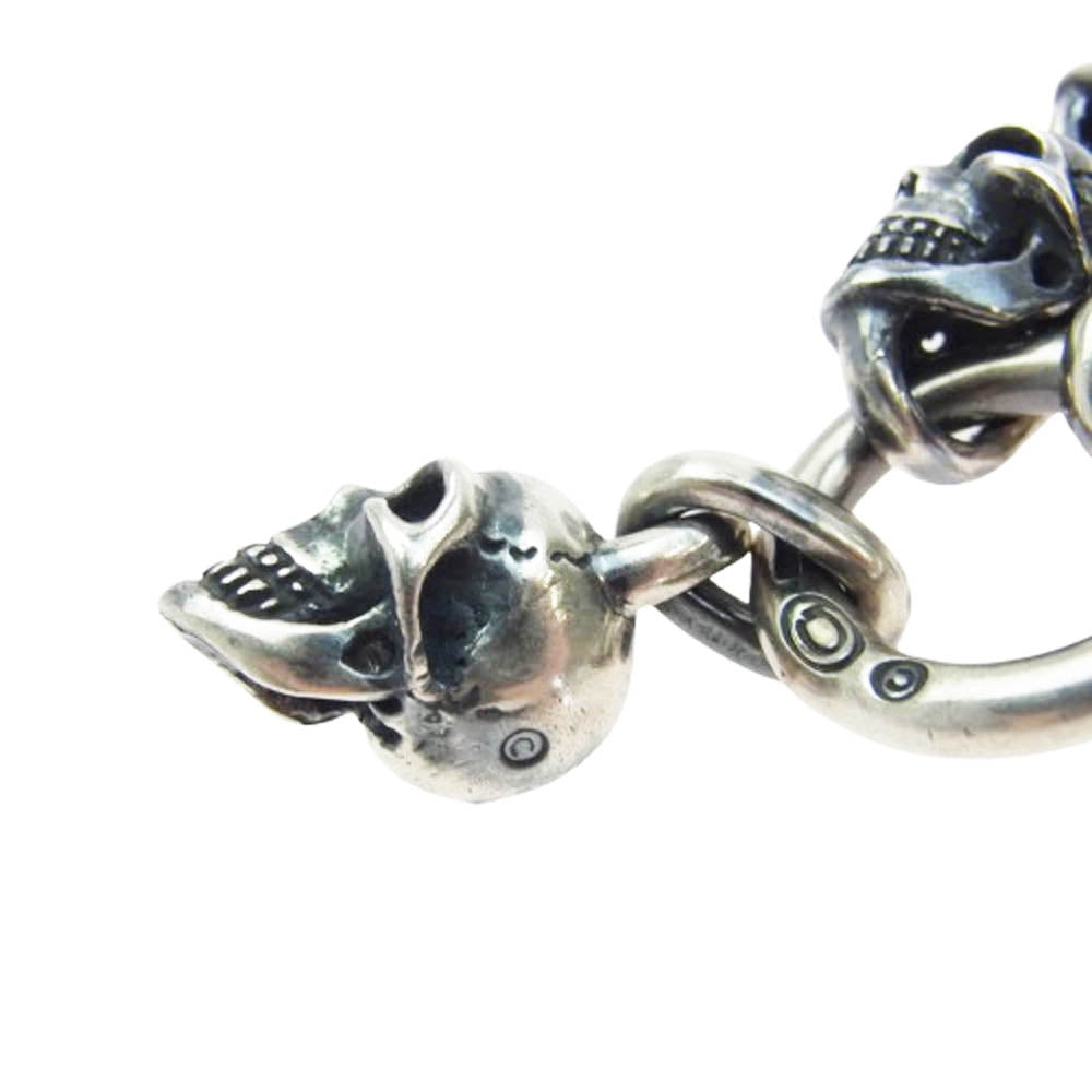 GABOR ガボール ギャランティ付属 Gaboratory ガボラトリーホールディング Single Skull With All Skulls Links Necklace シングルスカル ウィズ オールスカルリンク 18スカル ネックレス シルバー系【中古】