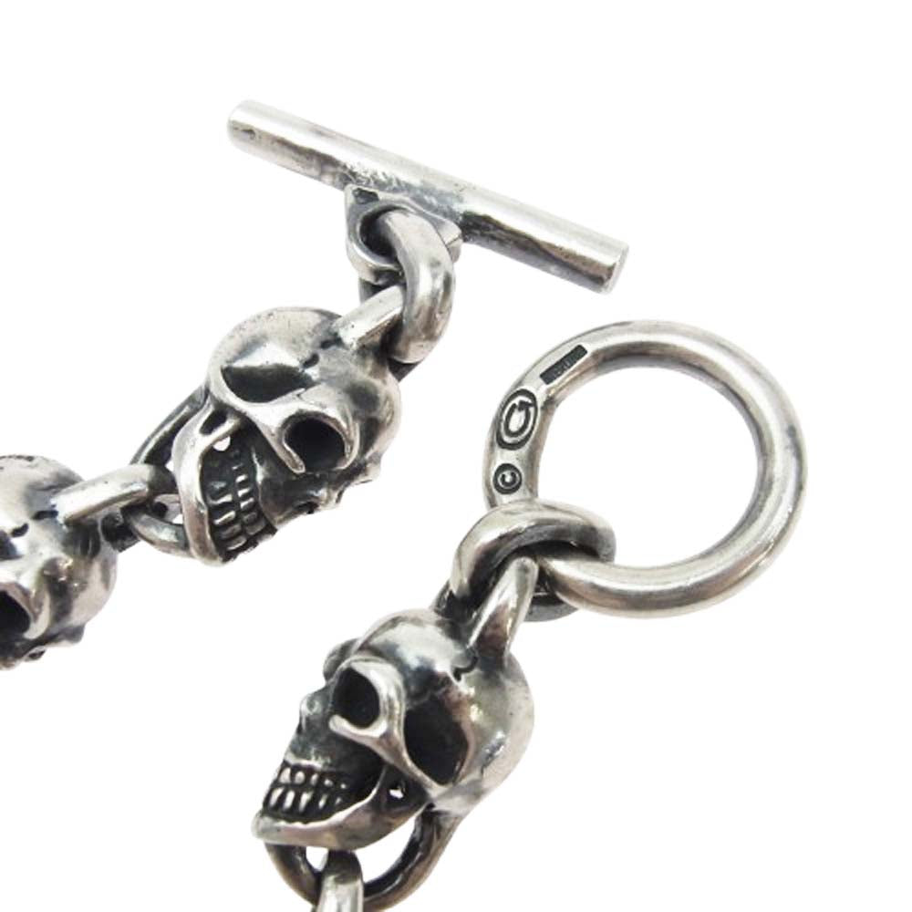 GABOR ガボール ギャランティ付属 Gaboratory ガボラトリーホールディング Single Skull With All Skulls Links Necklace シングルスカル ウィズ オールスカルリンク 18スカル ネックレス シルバー系【中古】