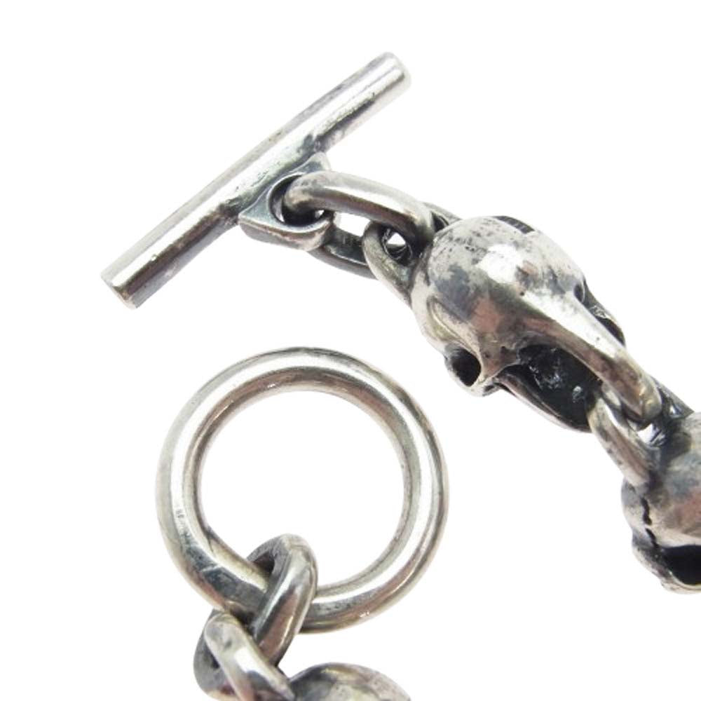 GABOR ガボール ギャランティ付属 Gaboratory ガボラトリーホールディング Single Skull With All Skulls Links Necklace シングルスカル ウィズ オールスカルリンク 18スカル ネックレス シルバー系【中古】