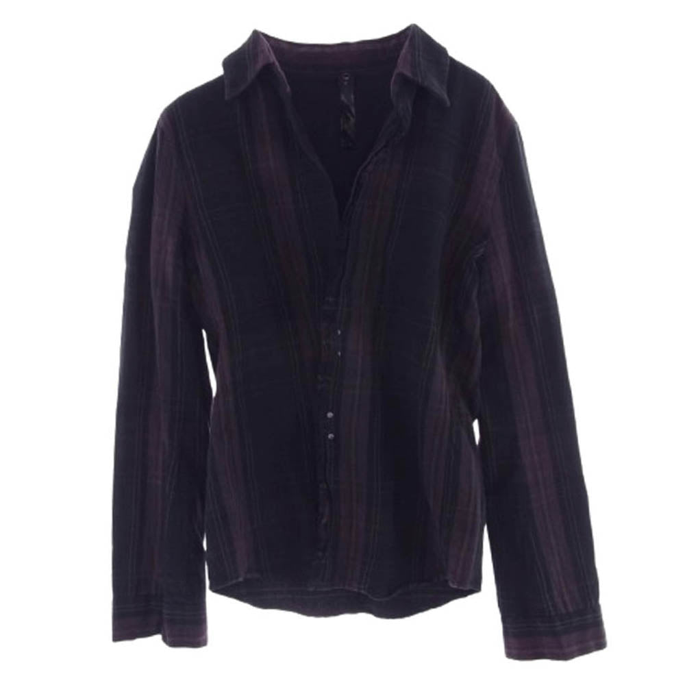 wjk ダブルジェイケイ ch42 フックボタン フランネル 長袖 チェック シャツ ブラック系 ブラウン系 S【中古】