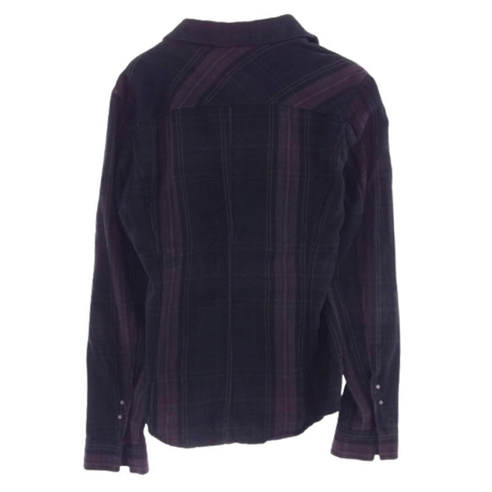 wjk ダブルジェイケイ ch42 フックボタン フランネル 長袖 チェック シャツ ブラック系 ブラウン系 S【中古】