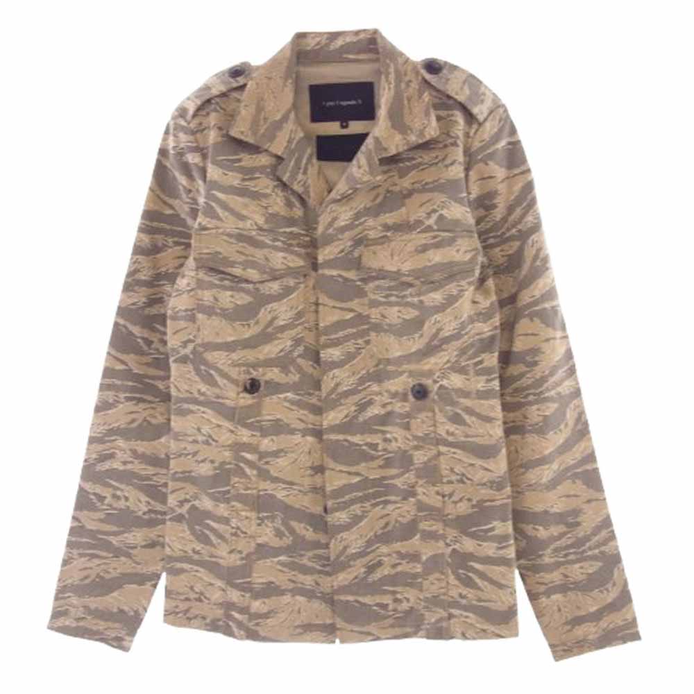 1piu1uguale3 ウノピュウノウグァーレトレ JH003 × junhashimoto ジュンハシモト タイガーカモ 迷彩 エポレット付き シャツ ジャケット ベージュ系 マルチカラー系 3【中古】
