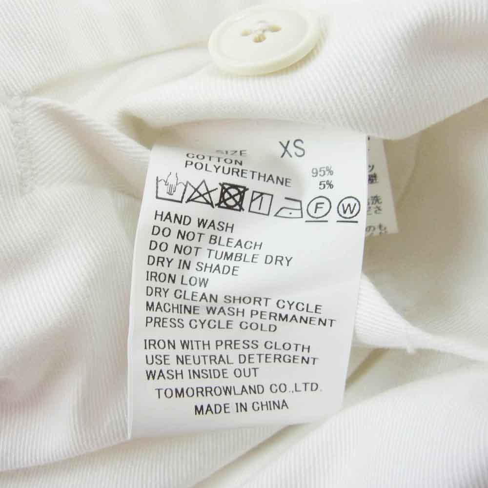 TOMORROWLAND トゥモローランド 63-04-41-04003 チノ ストレッチ スリムテーパード 裾ダブル パンツ ホワイト系 XS【中古】