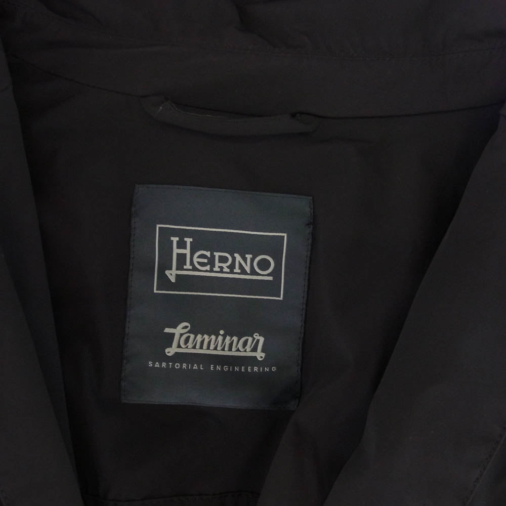 Herno ヘルノ GA00021UL-12803 LAMINAR ラミナー ウォーターレペレント ストレッチナイロン 2B テーラード ジャケット ブラック系 44【美品】【中古】