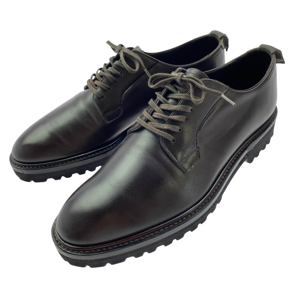 ダブルエイチ 0001 プレーントゥ シューズ ブラウン系 6【極上美品】【中古】