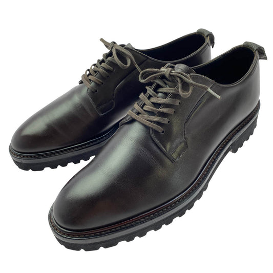 ダブルエイチ 0001 プレーントゥ シューズ ブラウン系 6【極上美品】【中古】