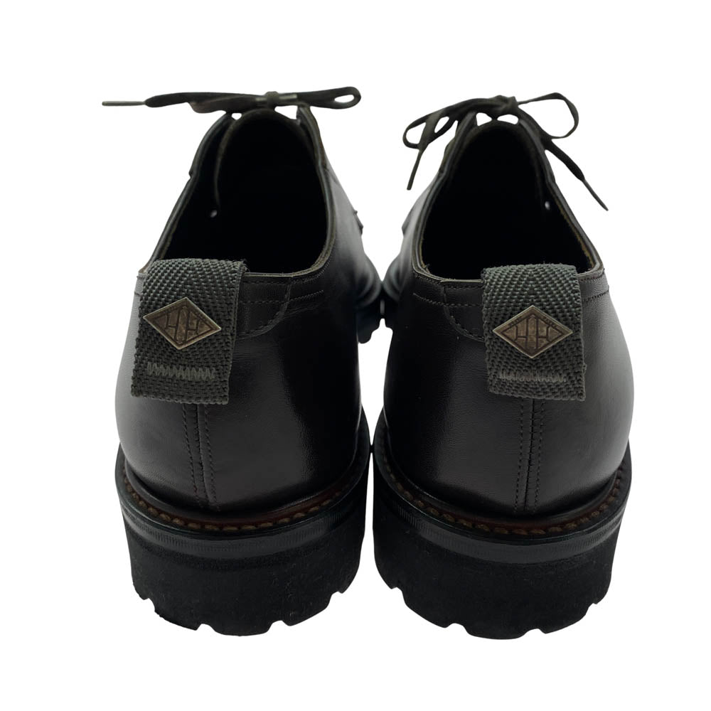 ダブルエイチ 0001 プレーントゥ シューズ ブラウン系 6【極上美品】【中古】