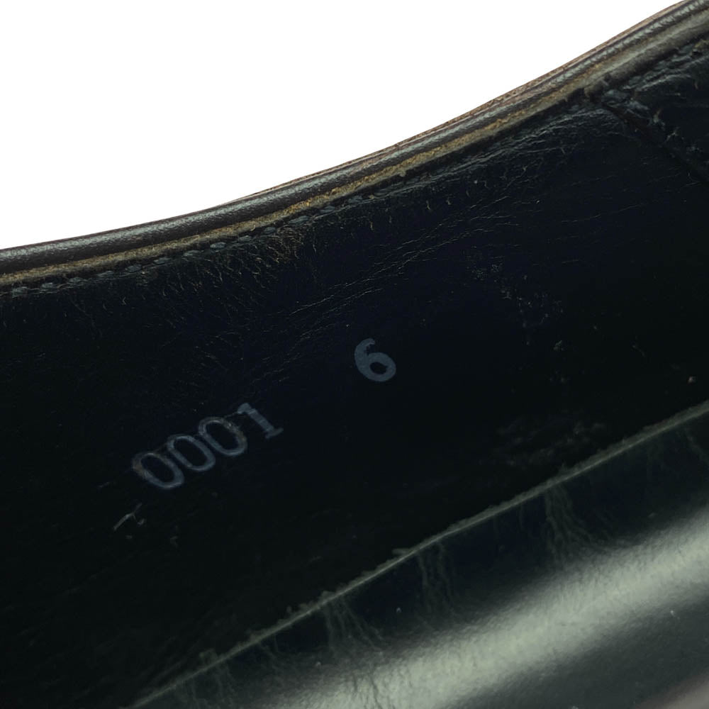 ダブルエイチ 0001 プレーントゥ シューズ ブラウン系 6【極上美品】【中古】