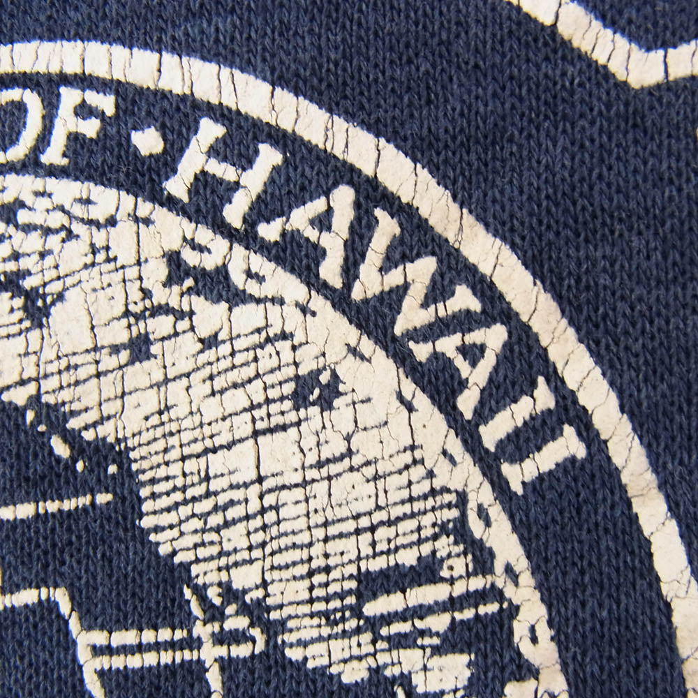 ヴィンテージ 70s 80s ARTEX University of Hawaii ハワイ大学 カレッジプリント ラグラン スウェット ネイビー系 XL【中古】