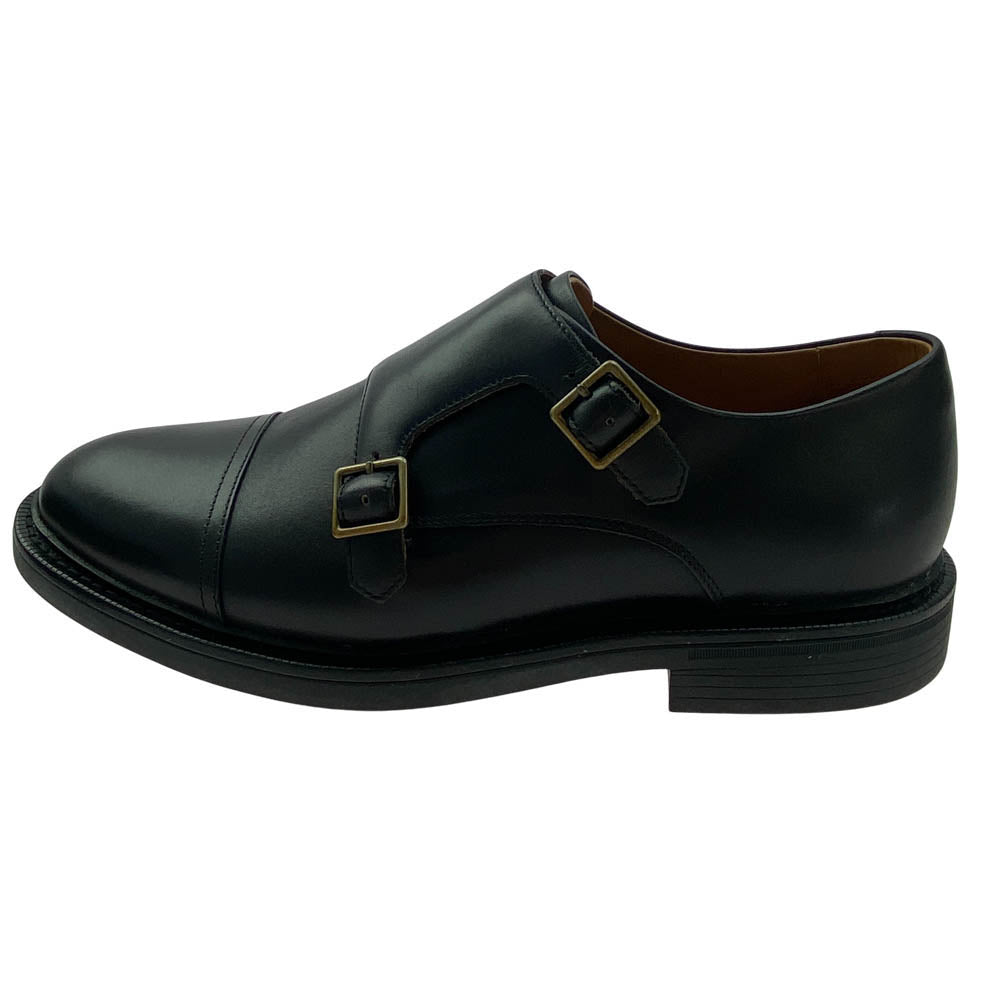 POLO RALPH LAUREN ポロ・ラルフローレン 17623 ASHER DBL MK ダブルモンク レザー シューズ ブラック系 EU41【美品】【中古】