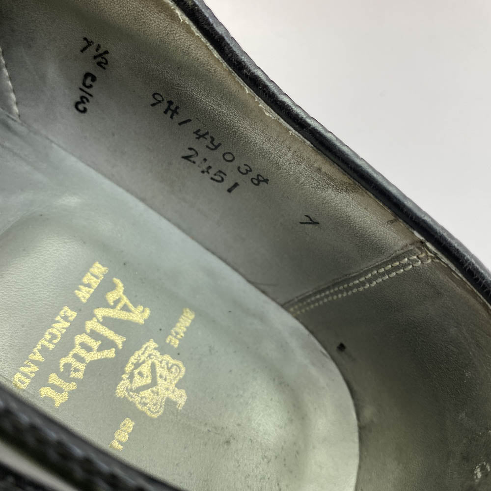 ALDEN オールデン 2451 コードバン Uチップ レースアップ レザー シューズ 革靴 ブラック系 7.5【中古】