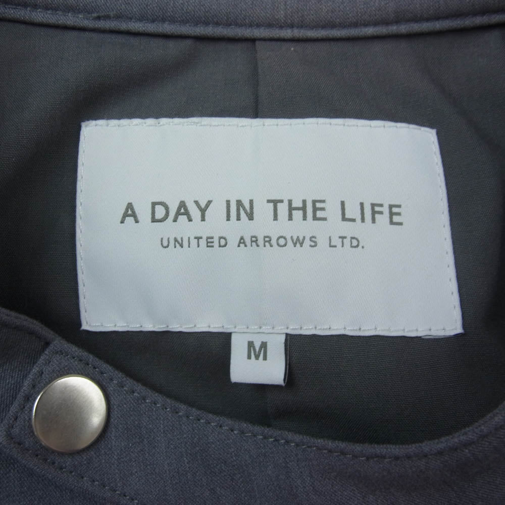 UNITED ARROWS ユナイテッドアローズ 6225-648-0588 A DAY IN THE LIFE シングル ライダース JK バンドカラー ジャケット グレー系 M【中古】