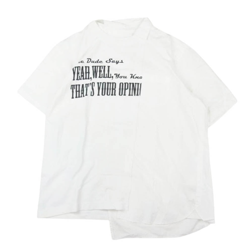 Sacai サカイ 20SS 20-02442M Big Lebowski Cotton Poplin Shirt ドッキング 再構築 半袖 カットソー Tシャツ ホワイト系 1【中古】