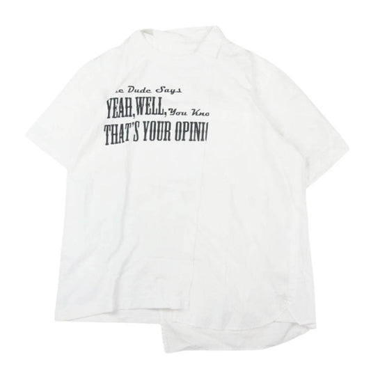 Sacai サカイ 20SS 20-02442M Big Lebowski Cotton Poplin Shirt ドッキング 再構築 半袖 カットソー Tシャツ ホワイト系 1【中古】