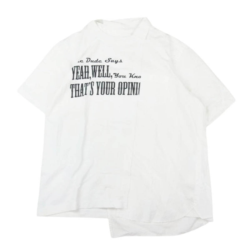 Sacai サカイ 20SS 20-02442M Big Lebowski Cotton Poplin Shirt ドッキング 再構築 半袖 カットソー Tシャツ ホワイト系 1【中古】