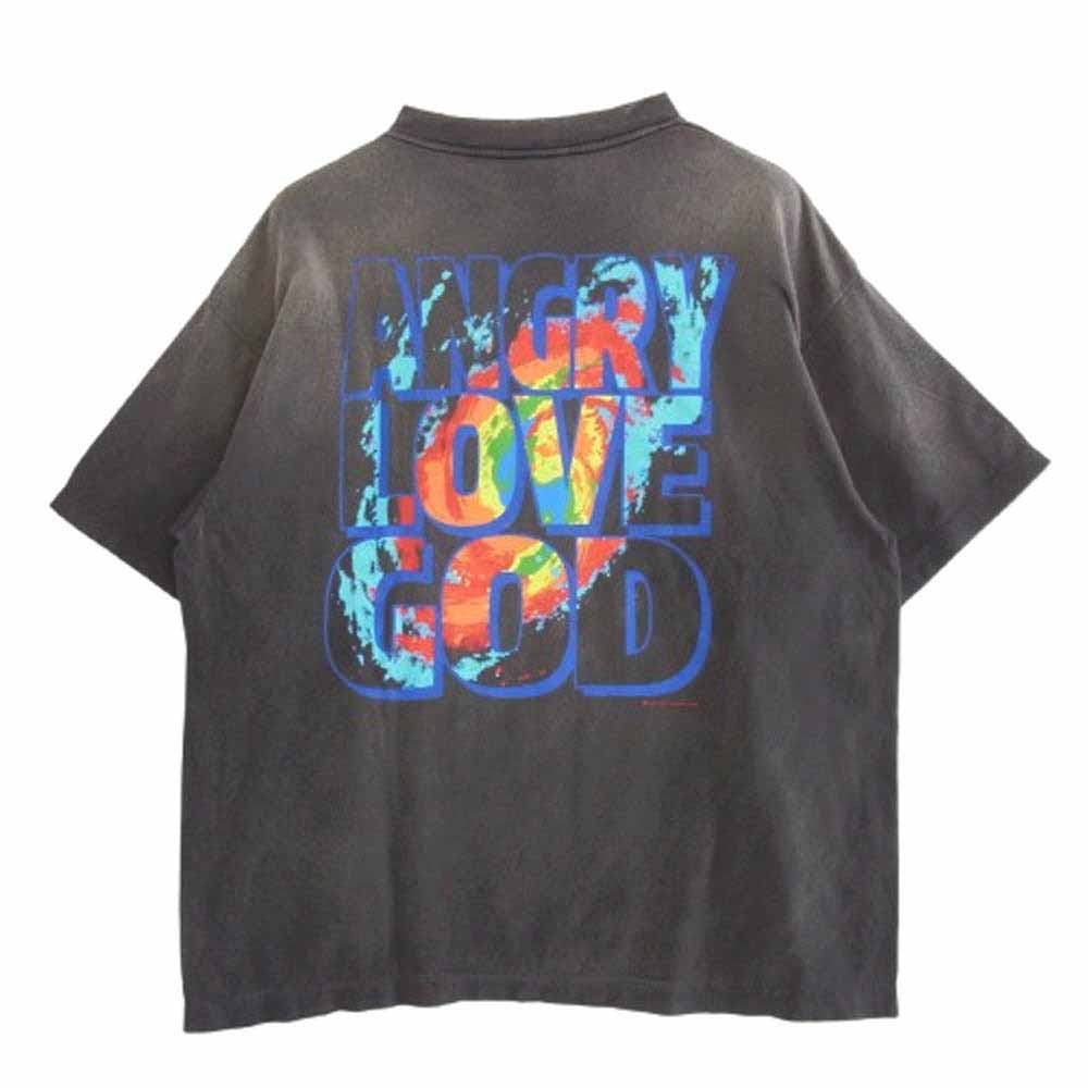 SAINT MICHAEL セントマイケル SM-YS4-0000-C05 Cactus Plant Flea Market CP_SS TEE/ANGRY LV GD アングリー プリント 半袖 Tシャツ グレー系 L【極上美品】【中古】