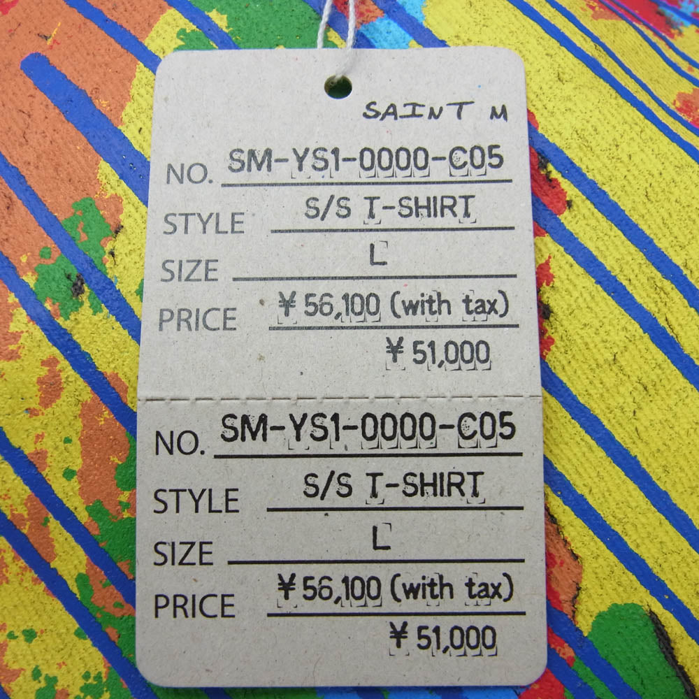 SAINT MICHAEL セントマイケル SM-YS4-0000-C05 Cactus Plant Flea Market CP_SS TEE/ANGRY LV GD アングリー プリント 半袖 Tシャツ グレー系 L【極上美品】【中古】