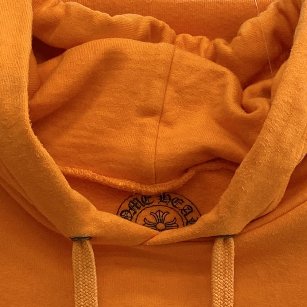 CHROME HEARTS クロムハーツ（原本無） × OFF-WHITE オフホワイト HD PLVR V OFF WHITE ロゴ バックプリント プルオーバー パーカー オレンジ系 XXL【中古】