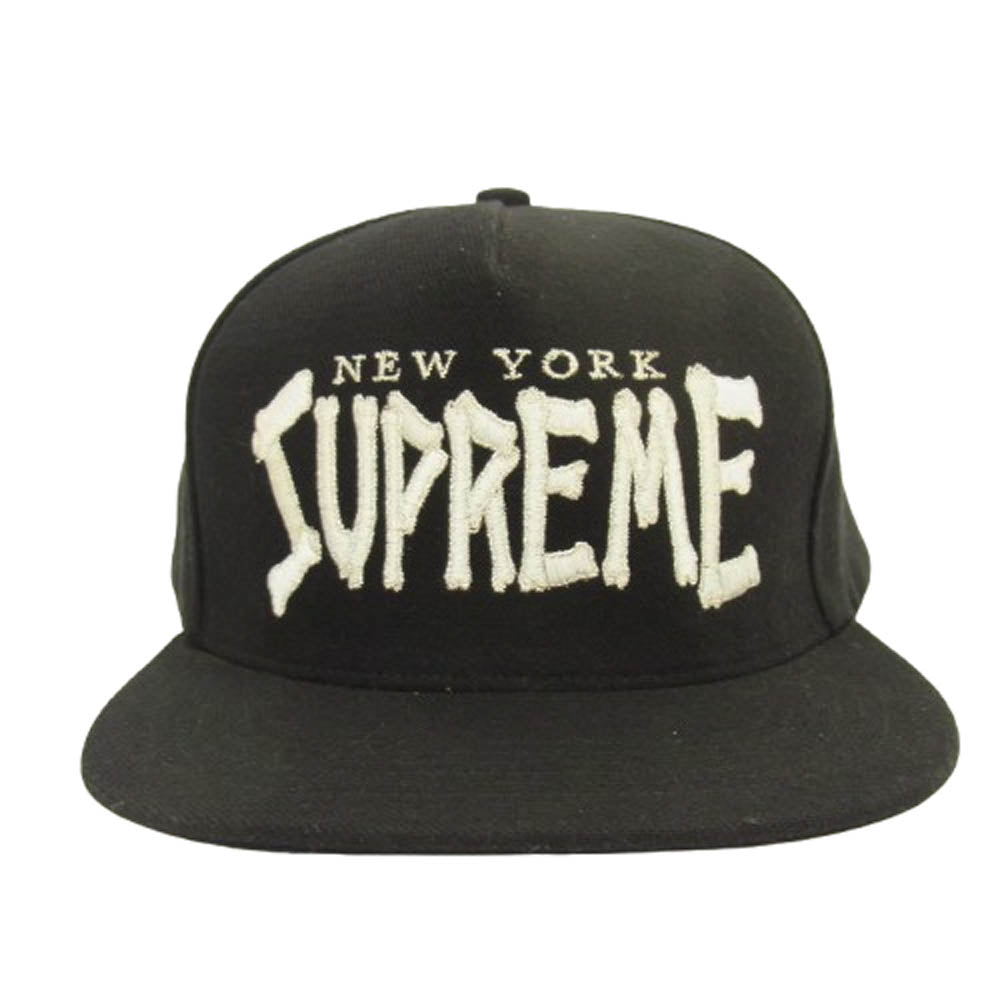 Supreme シュプリーム 21SS Bones Logo 5-Panel ボーンズ ロゴ 5パネル キャップ ブラック系【中古】