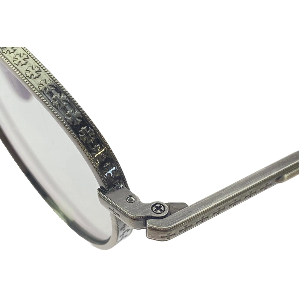 CHROME HEARTS クロムハーツ（原本無） THICK AS アンティークシルバー ラウンド メタルフレーム サングラス 眼鏡 アイウェア 48□22-151 替え純正レンズ付 48□22-151【中古】