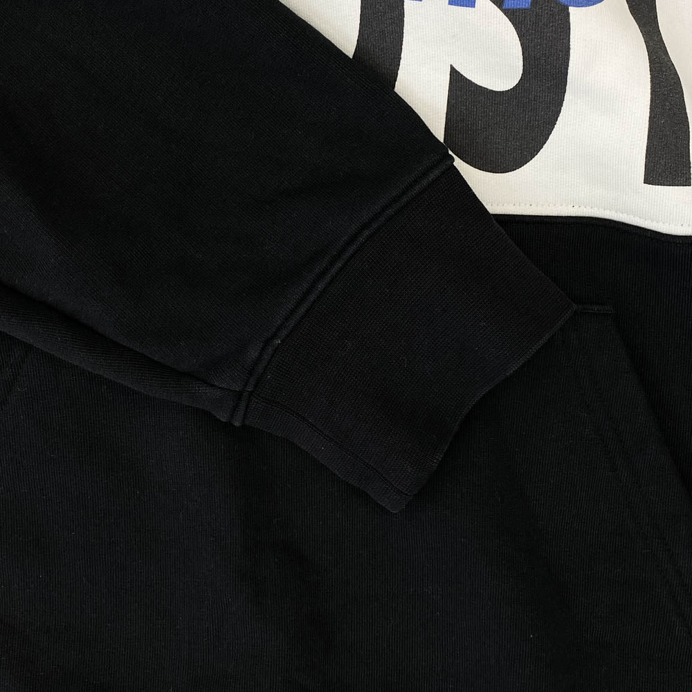 Supreme シュプリーム 19AW × Lacoste ラコステ Logo Panel Hooded Sweatshirt ロゴ パネル フーディ スウェット パーカー ブラック系 M【中古】