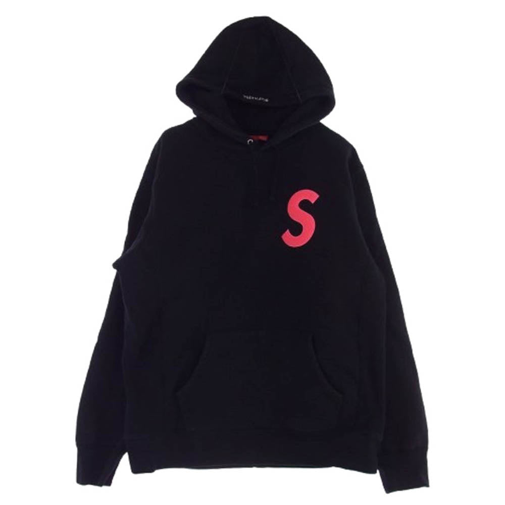 Supreme シュプリーム 19AW S Logo Hooded Sweatshirt Sロゴ フーデッド スウェットシャツ プルオーバー パーカー ブラック系 L【中古】