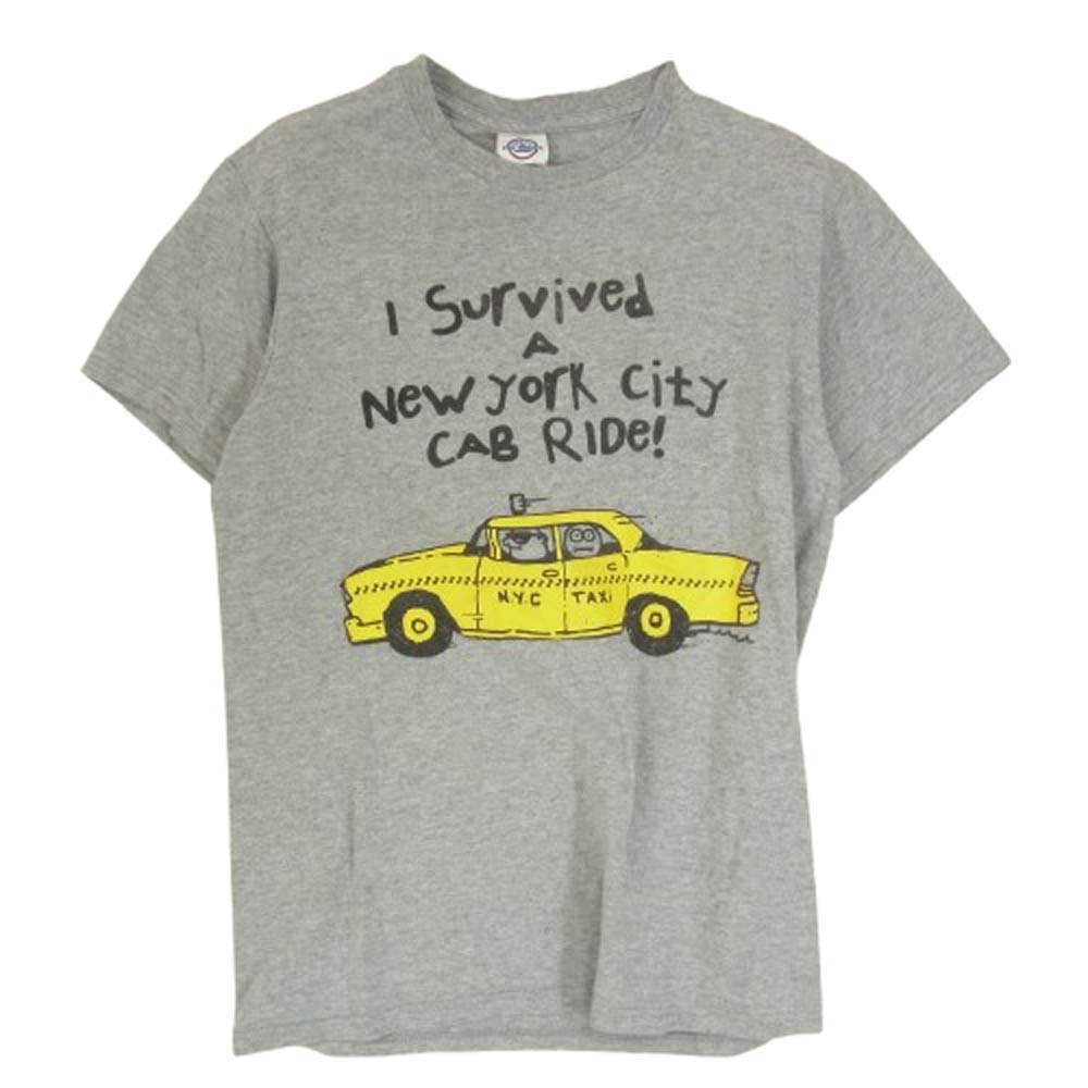 ヴィンテージ 90s DELTA プリント クルーネック 丸首 半袖 Tシャツ グレー系 S【中古】