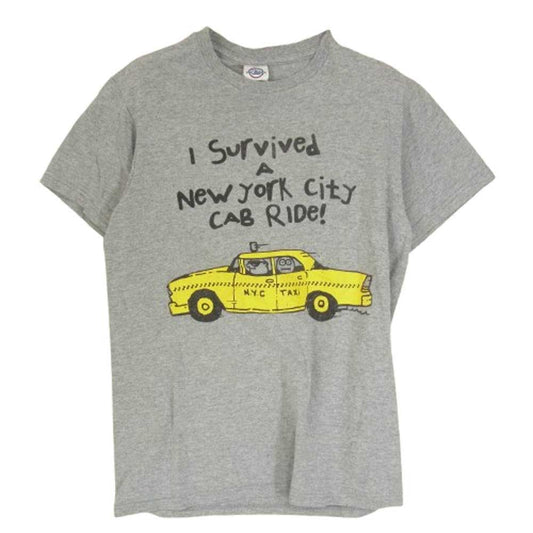 ヴィンテージ 90s DELTA プリント クルーネック 丸首 半袖 Tシャツ グレー系 S【中古】