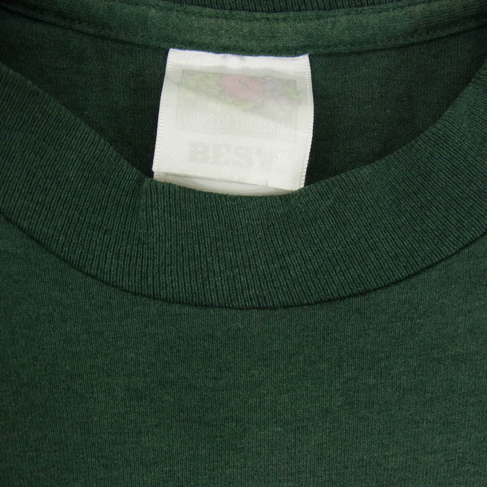ヴィンテージ 90s USA製 FRUIT OF THE LOOM プリント Tシャツ グリーン系 S【中古】