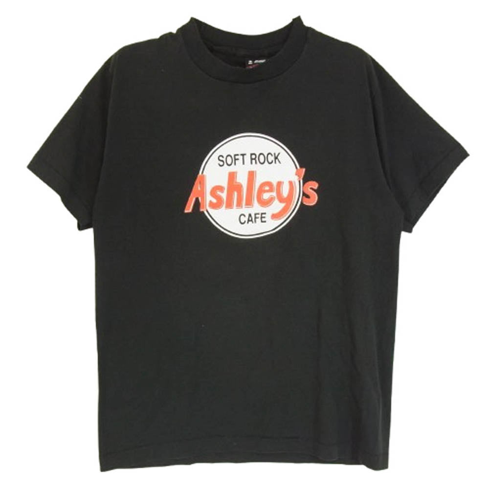 ヴィンテージ 90s USA製 FRUIT OF THE LOOM 黒タグ プリント Tシャツ ブラック系 M【中古】