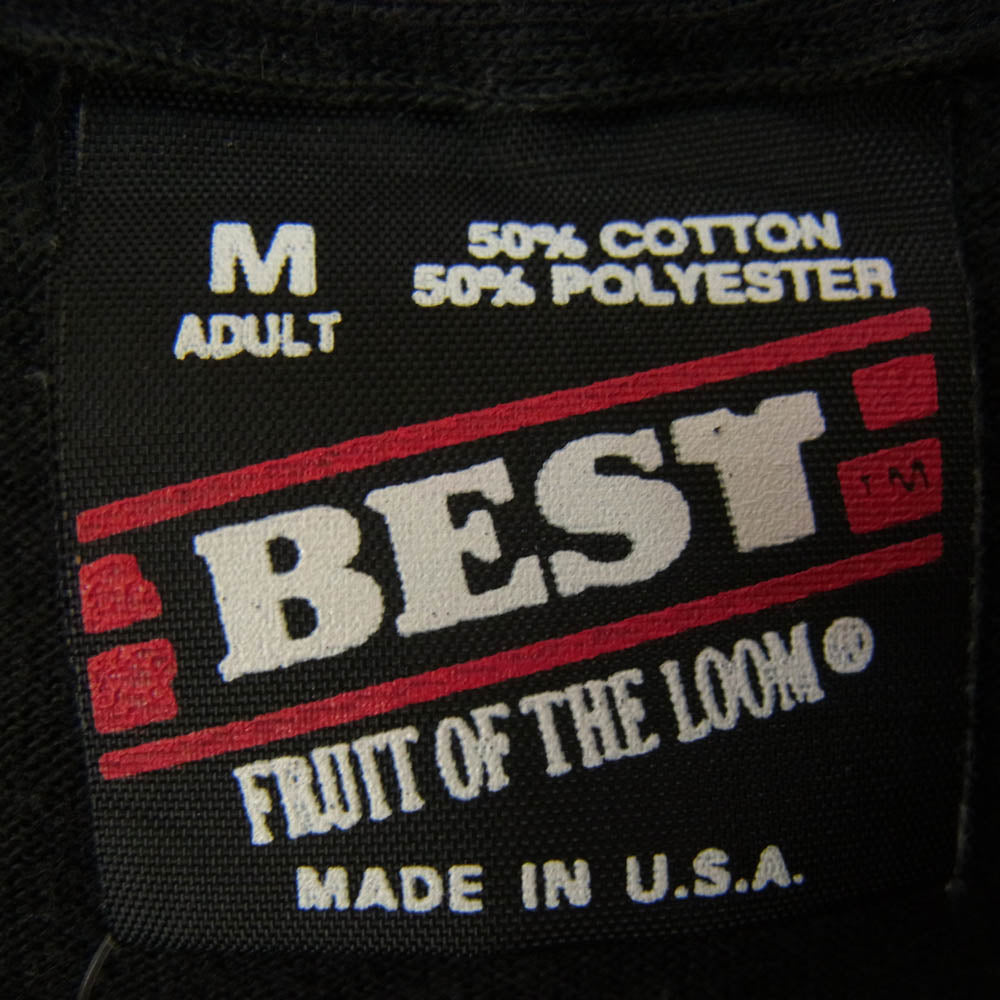 ヴィンテージ 90s USA製 FRUIT OF THE LOOM 黒タグ プリント Tシャツ ブラック系 M【中古】