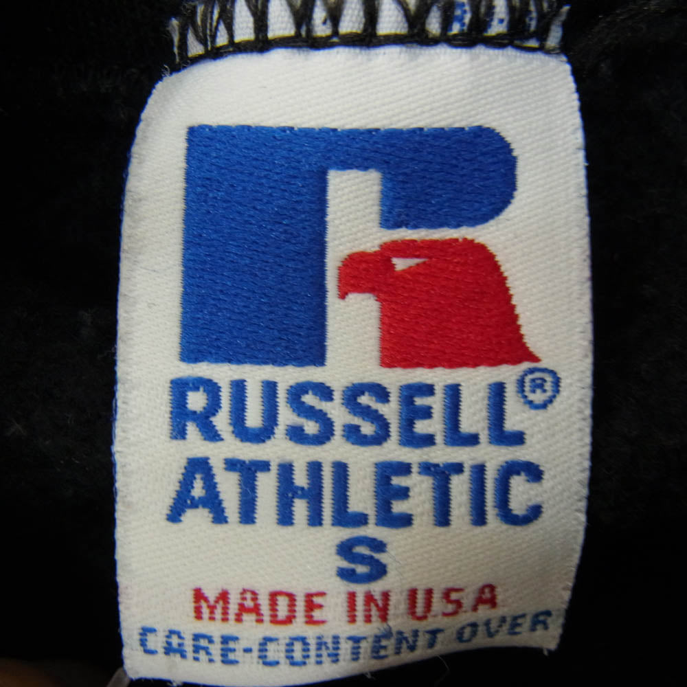 ヴィンテージ 90s USA製 russell athletic トリコ刺繍タグ タートルネック スウェット ブラック系 S【中古】