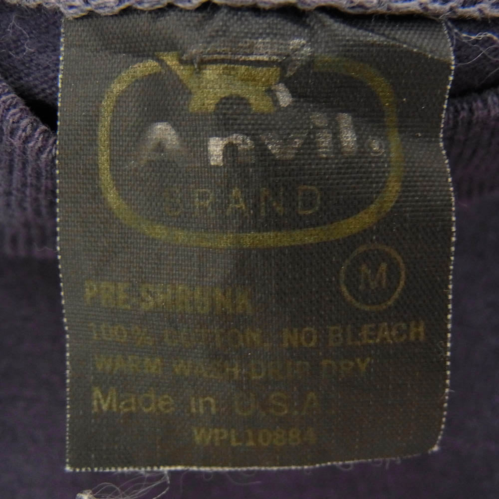 ヴィンテージ 80s USA製 ANVIL アンビル プリント Tシャツ ネイビー系 M【中古】