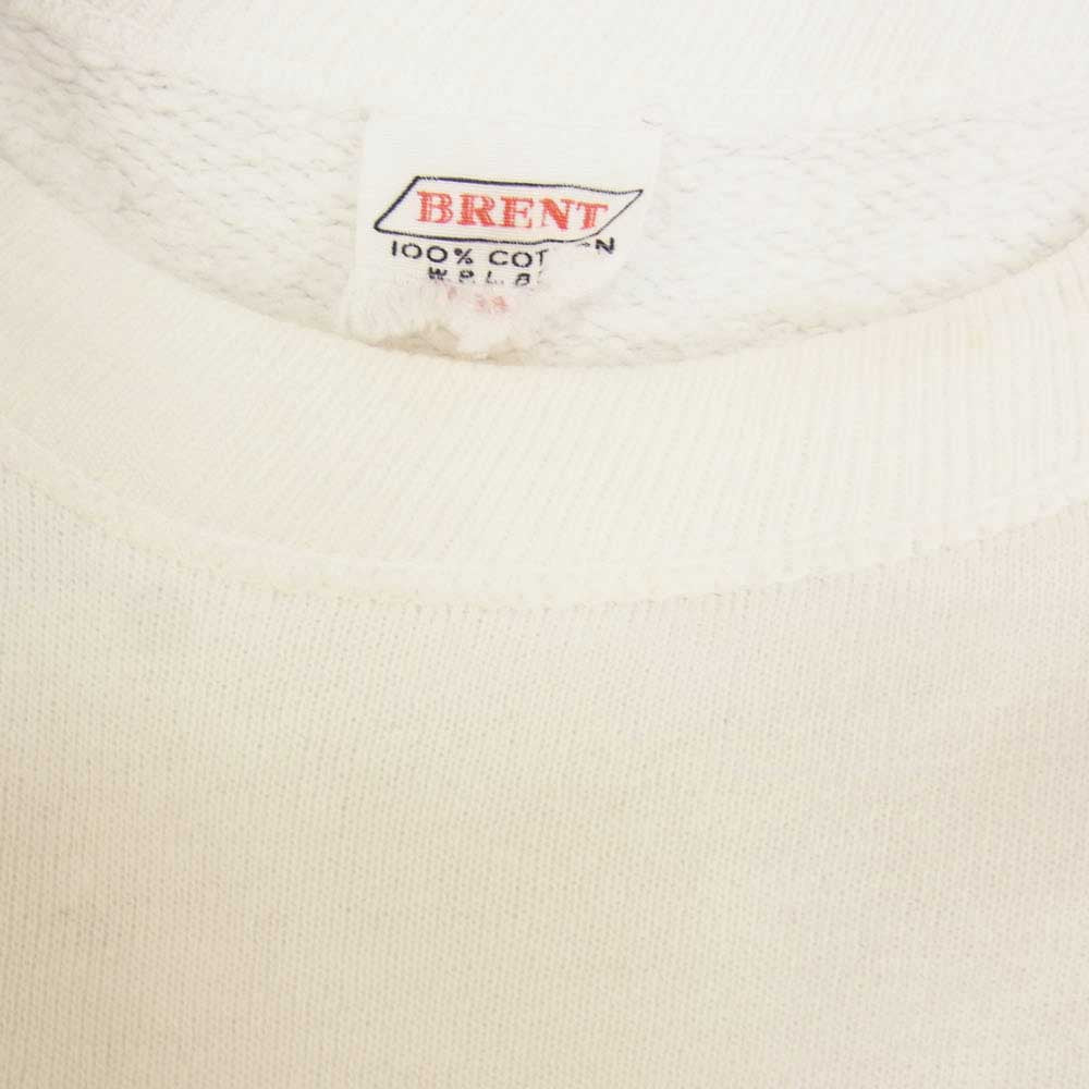 ヴィンテージ 50s USA製 BRENT クルー スウェット ホワイト系 サイズ表記無【中古】