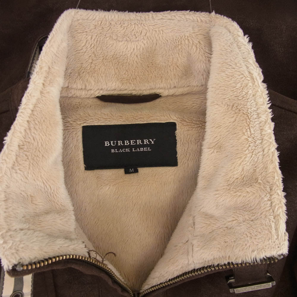 BURBERRY BLACK LABEL バーバリーブラックレーベル BMP45-129-57 フェイクレザー 裏ボア ジャケット ブラウン系 M【中古】