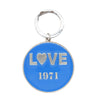SAINT LAURENT サンローラン LOVE 1971 ラブ キーリング キーホルダー ブルー系【中古】