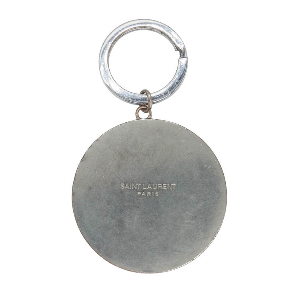 SAINT LAURENT サンローラン LOVE 1971 ラブ キーリング キーホルダー ブルー系【中古】