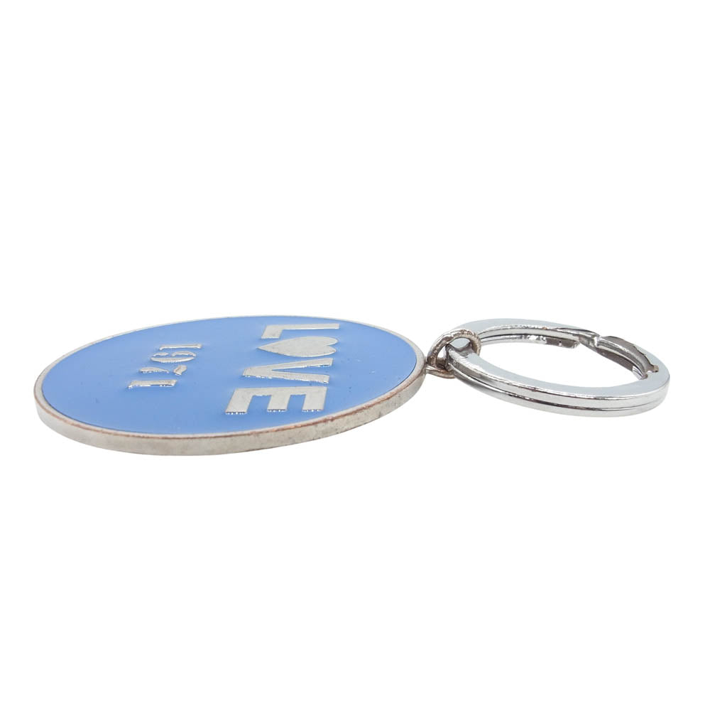 SAINT LAURENT サンローラン LOVE 1971 ラブ キーリング キーホルダー ブルー系【中古】