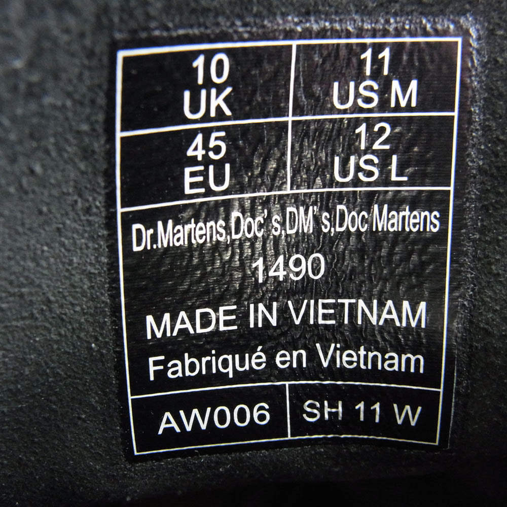 Dr.Martens ドクターマーチン 1490 10ホール レザー ブーツ ブラック系 UK10【中古】