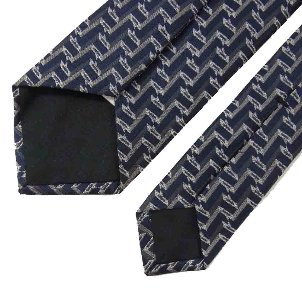 GUCCI グッチ 796410 4E009 シルク100% 総柄 ネクタイ ネイビー系【中古】