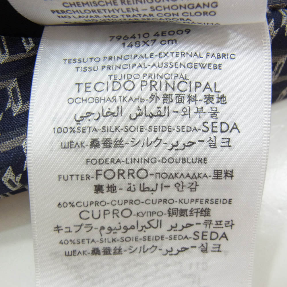 GUCCI グッチ 796410 4E009 シルク100% 総柄 ネクタイ ネイビー系【中古】