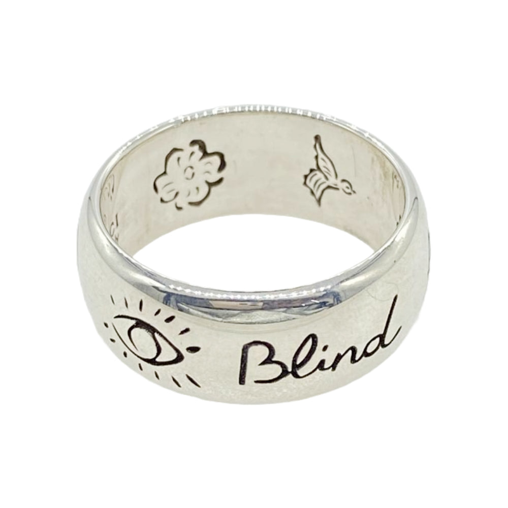 GUCCI グッチ ブラインド フォーラブ シルバー 925 リング シルバー系 19号【美品】【中古】