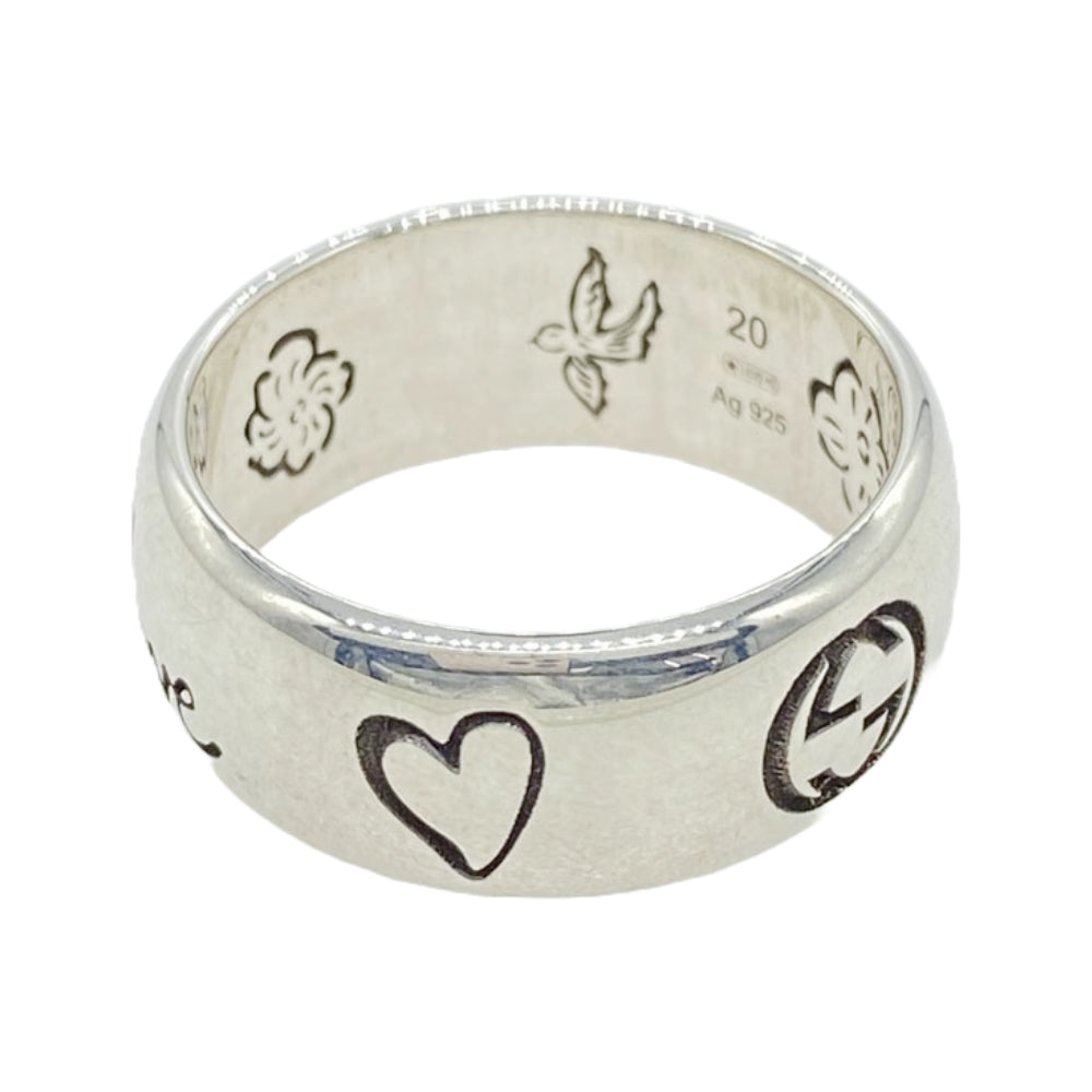 GUCCI グッチ ブラインド フォーラブ シルバー 925 リング シルバー系 19号【美品】【中古】