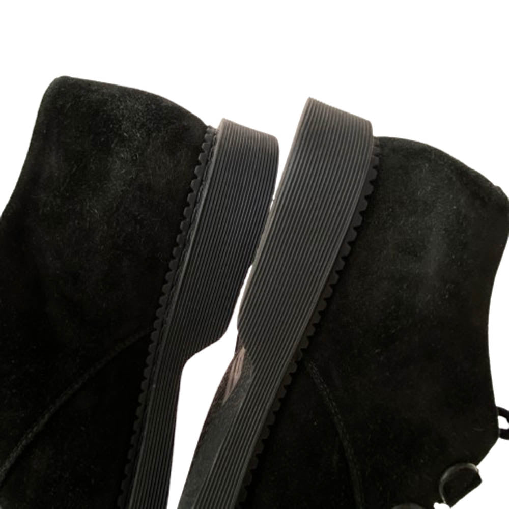 SAINT LAURENT サンローラン 667606 teddy shoes テディ ダービー スエード シューズ ブラック系 43【中古】